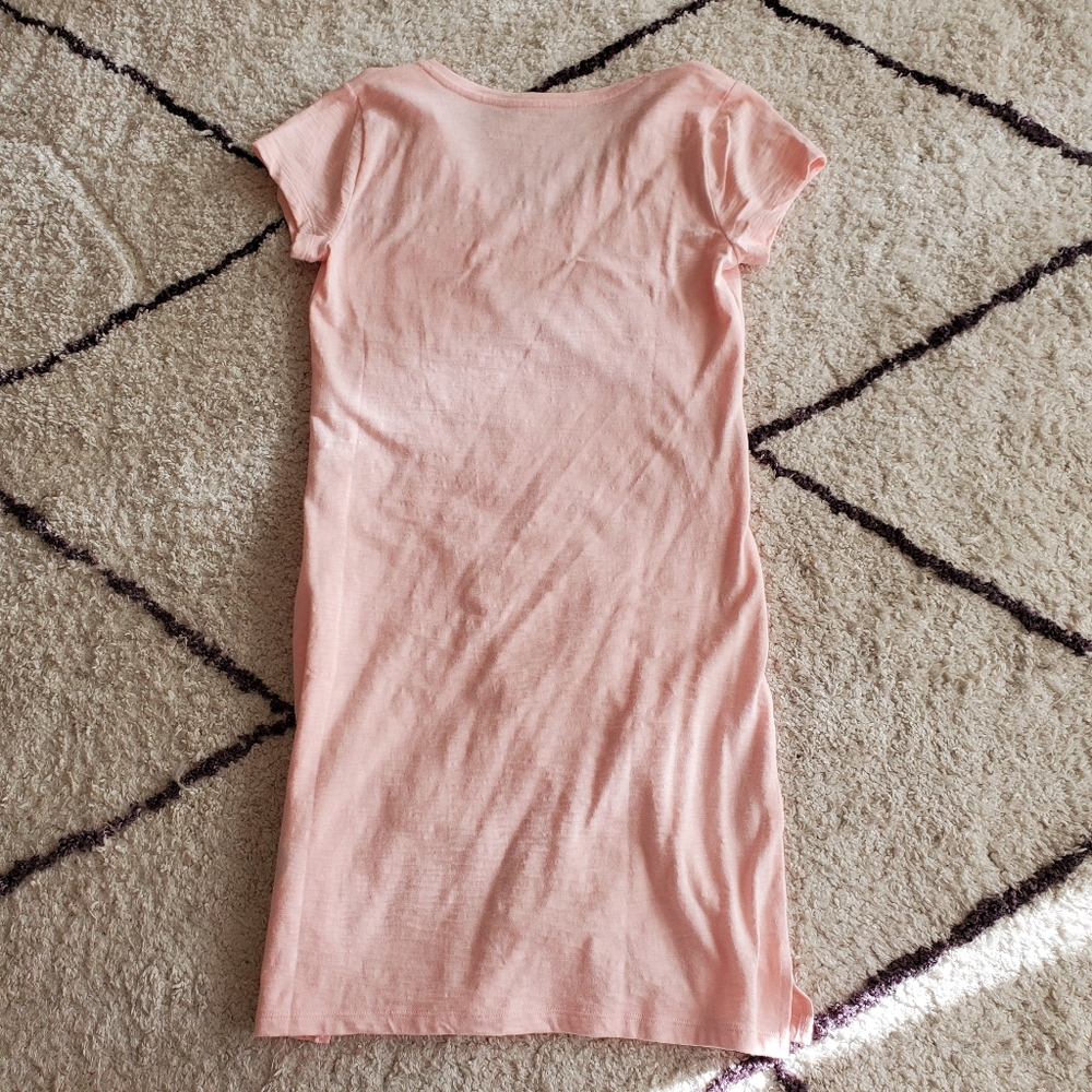 Gap Pink Easy Tee V Neck Dress XS - Picture 2 of 3